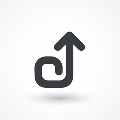 Up counterclockwise straight arrow spiral icon