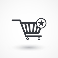 Shopping Cart and Star Sign Icon