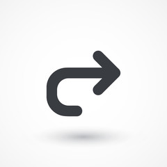 Right straight angle arrow icon