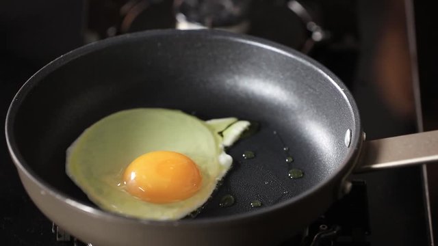 Cooking An Egg In A Frying Pan
