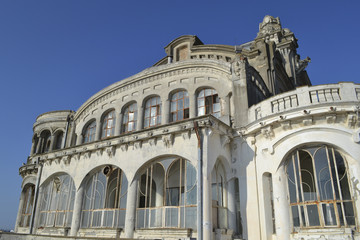 Fototapeta na wymiar Old Art Nouveau building in decay - Constanta, Romania