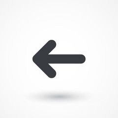 Left back straight arrow icon