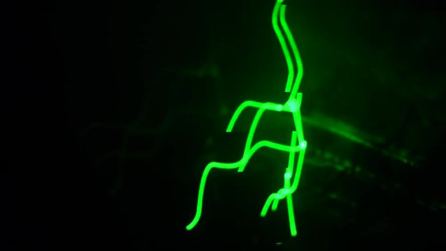 Abstract image of a green laser
