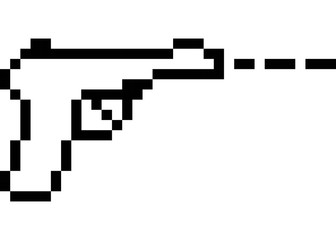 Fototapeta premium vector pixel picture gun isolated.