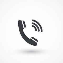 Ringing phone. Flat style design icon