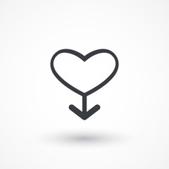 Male sign icon. Male sex heart button. illustration flat design