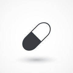 Pill icon. Flat design style modern illustration. Isolated