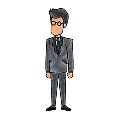 Businessman avatar cartoon vector illustration graphic design