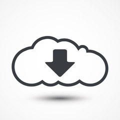 Download from the Internet cloud flat line icon infographic illustration template for web, app or brochure. illustration