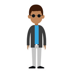 Young man avatar with sunglasses vector illustration graphic design