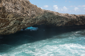 Natural Bridge Formation at Shete Boka natural park, Curacao