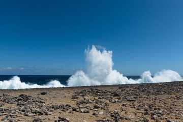 Large waves crushing at the shore