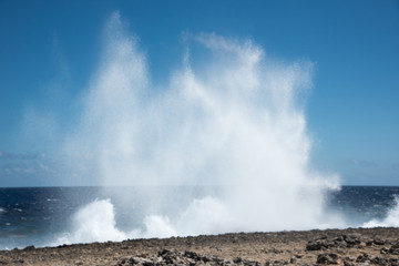 Large waves crushing at the shore
