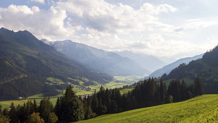 Landscape of valley in Bramberg Am Wildkogel