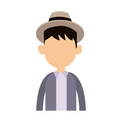 Young man avatar with hat vector illustration graphic design