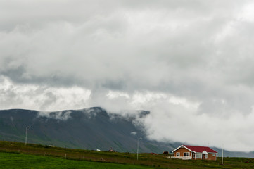 Bonita paisagem vulcânica e natural da Islândia