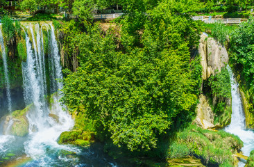 Obraz na płótnie Canvas Lush park of Upper Duden Waterfall, Antalya, Turkey
