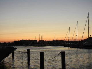 Sunsets and masts