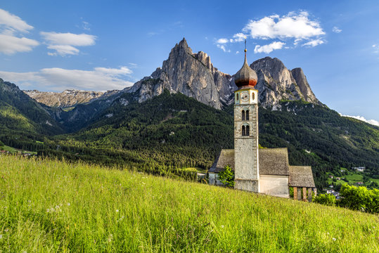 St Valentin church, Castelrotto, Trentino Alto Adige, Italy
