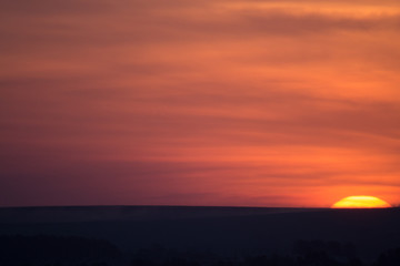 Texture of bright evening sky during sunset.