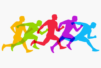 Abstract colorful silhouette running man. Healthy lifestyle concept. Vector illustration.