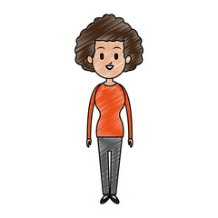 Young woman avatar cartoon vector illustration graphic design