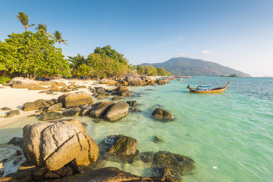 Sunrise Beach, Ko Lipe, Satun Province, Thailand. Coastal landscape.