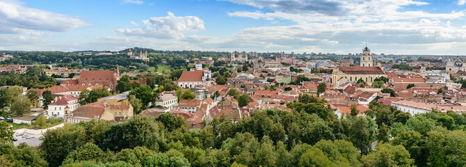 View of the city of Vilnius from Gediminas tower. Lithuania