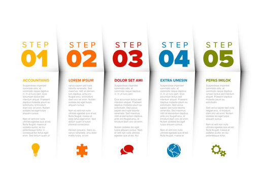 Colorful 5 Step Infographic Layout