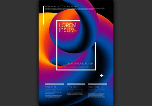 Poster Layout with Colorful 3D Tube Element