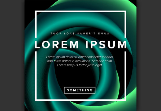 Social Media Post Layout with Green Abstract Elements