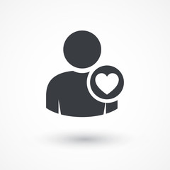 Person heart. User favorite icon