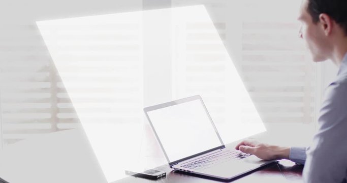Project manager checking tasks and milestones progress planning with Gantt chart scheduling diagram interface on a virtual screen