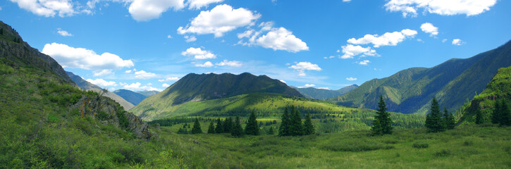 Fototapeta na wymiar Altay mountains panoramic photo, Russia