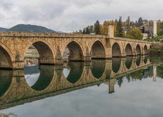 Visegrad, Bosnia & Herzegovina - the Mehmed Pa&scaron;a Sokolovic Bridge is one of the main landmarks in the country, and Visegrad one of the pearls of the Balkans