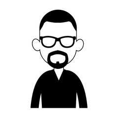 Young man avatar with beard and sunglasses vector illustration graphic design