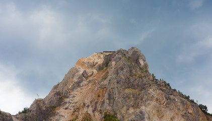 mountain of rock at a quarry, Romania.