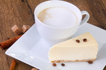 Coffee with cheesecake