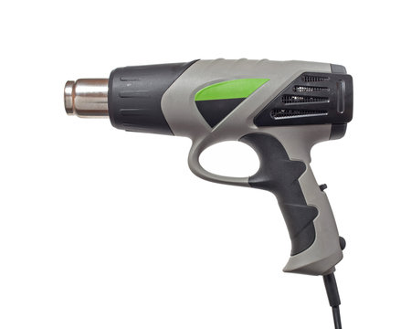 Power Tools for Construction and Repair, Industrial hot air gun for repair on the white background