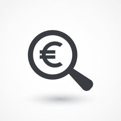 Euro Symbol under a Magnifying Glass