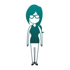 Young woman with sunglasses avatar cartoon vector illustration graphic design