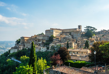 Fototapeta na wymiar Todi (Umbria, Italy) - The suggestive medieval town of Umbria region, in a summer sunday morning.