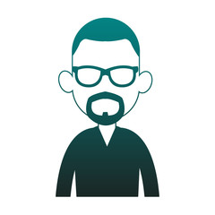 Young man avatar with beard and sunglasses vector illustration graphic design