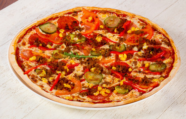 Pizza with minced meat