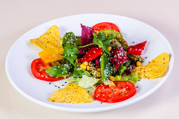 Vegetables salad with avocado