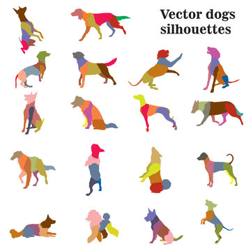 Dogs breeds silhouettes