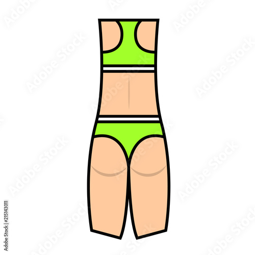 "Bikini bottom or thong underwear flat vector icon ." Stock image and