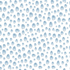 Seamless pattern with water drops, background with blue water spots, vector wallpaper