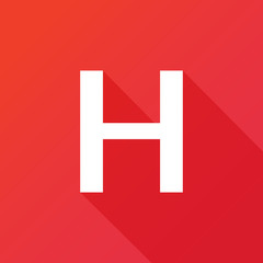 Fototapeta premium Illustration of a Letter with a Long Shadow - Letter H