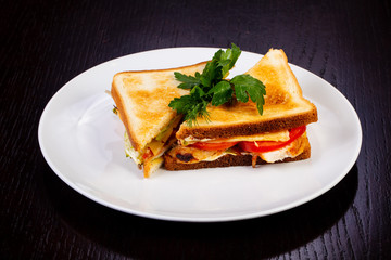 Delicious chicken sandwich